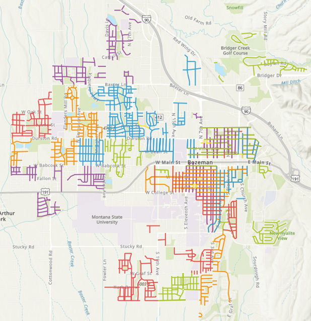 Photo 2025 Bozeman Leaf Pickup Map - Click For Full-Size Map.